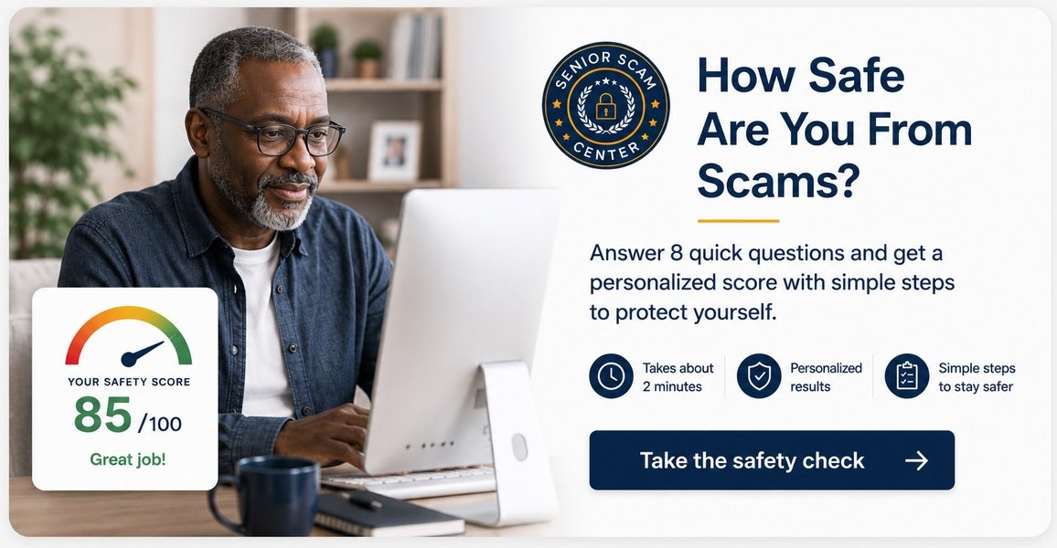 How Safe Are You From Scams? Answer 8 quick questions and get a personalized safety score with simple steps to protect yourself.