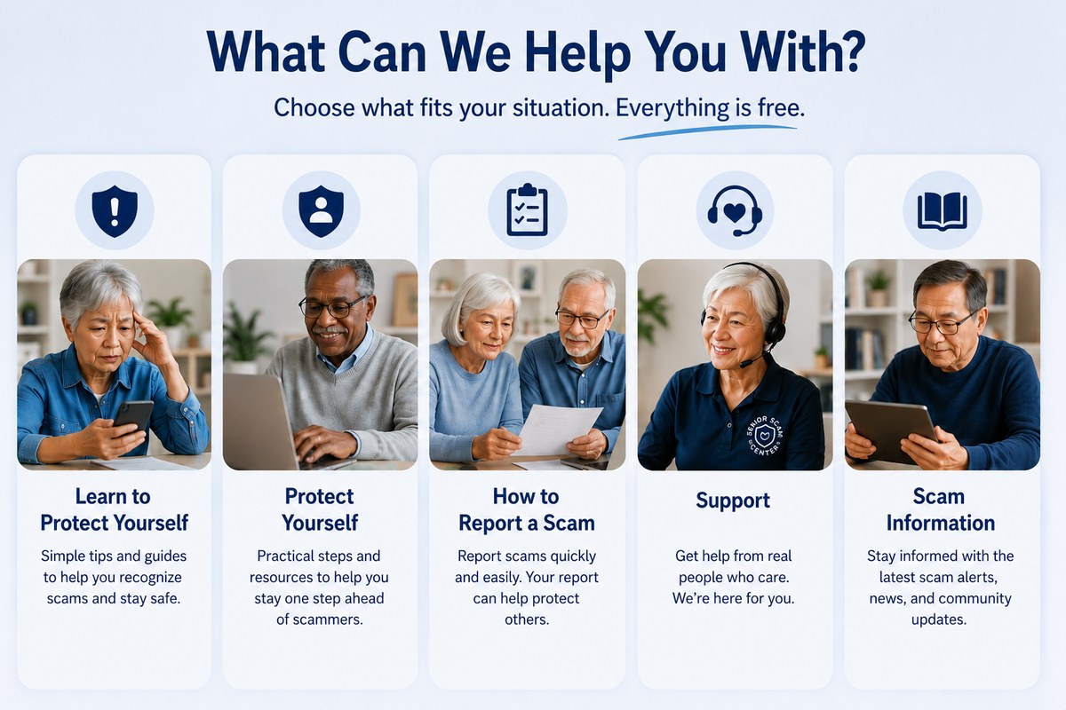 What can we help you with? Choose what fits your situation — everything is free.